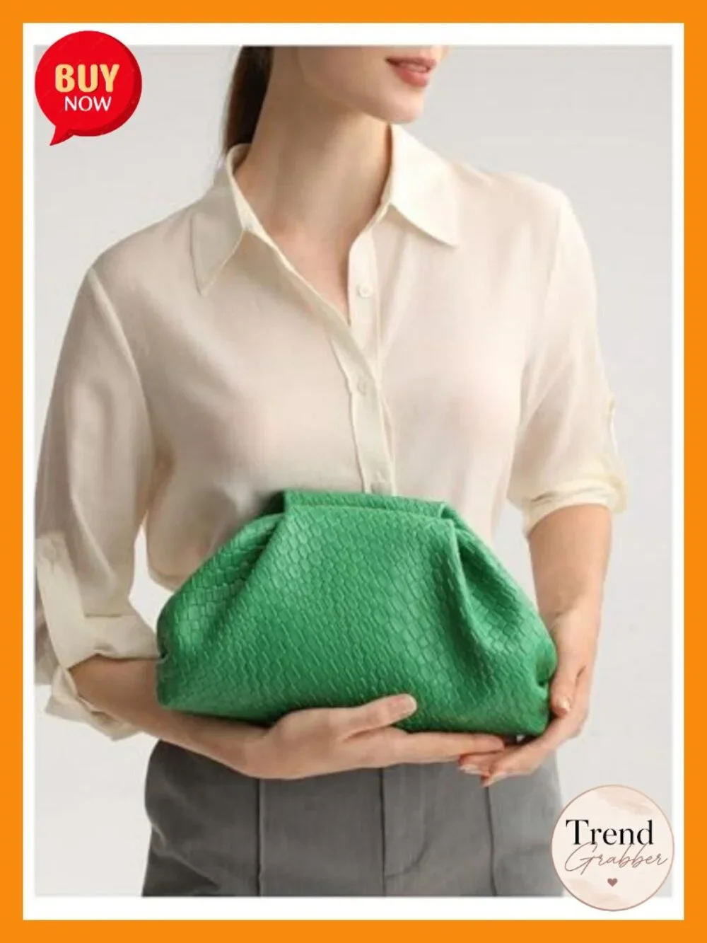 Women's Woven Evening Clutch Purse Faux PU Leather Handbag No Strap